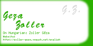 geza zoller business card