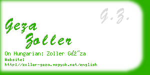 geza zoller business card